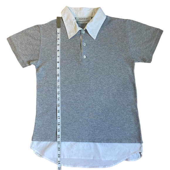Grey & White Yve Saint Laurent Polo (YSL) (S) - Picture 3 of 6